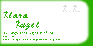 klara kugel business card